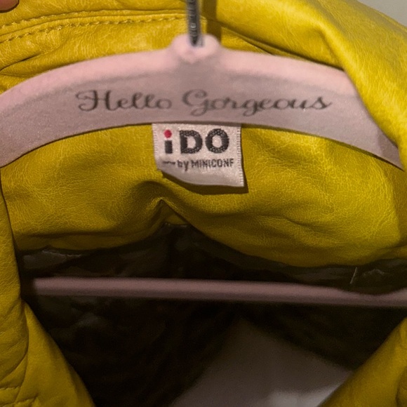 Yellow/gold leather jacket with quilted lining size S - Picture 2 of 5